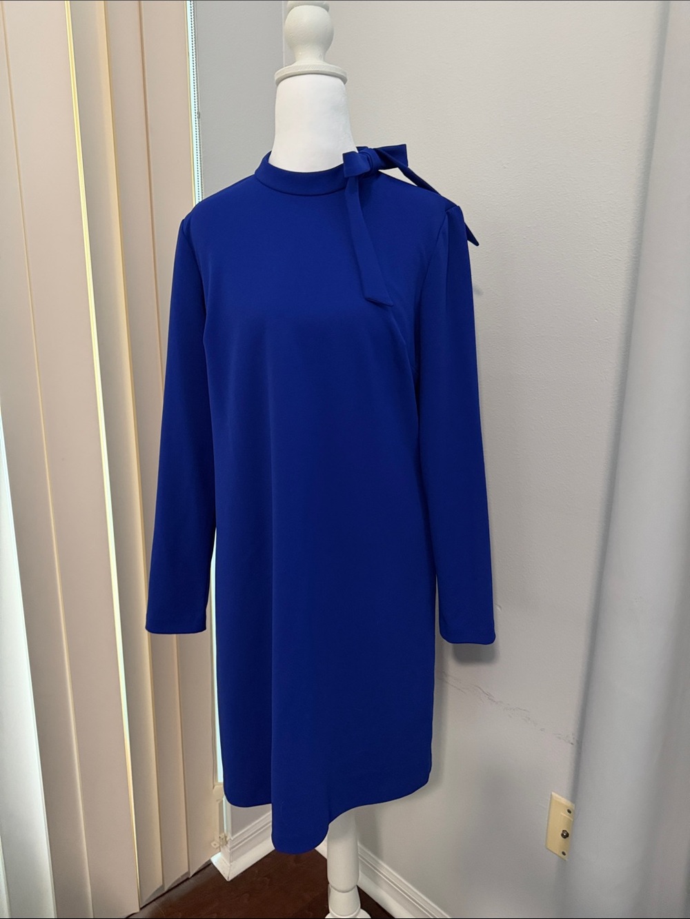 Andrew Marc Royal Blue Long-Sleeve Shift Dress